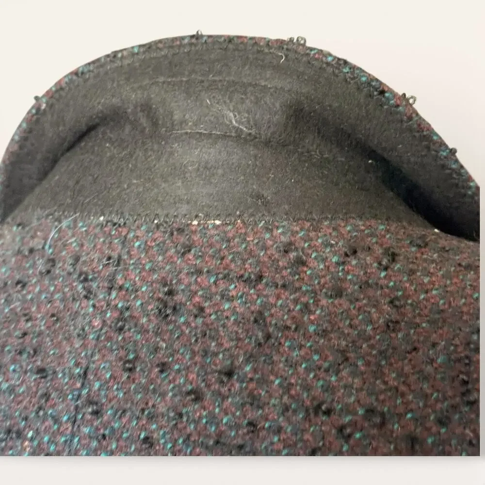 1960s Champion Mod Blazer Danish Harris Tweed Mens Black 3 Button 39L Sport Coat